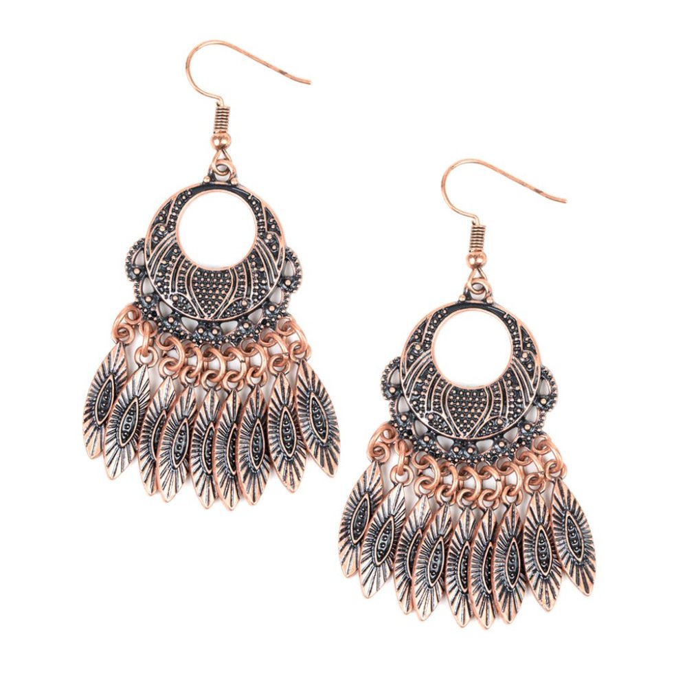 NWT Detailed copper dangling fish hooks